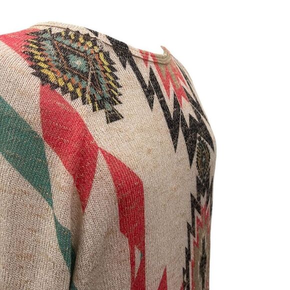 Silvergate Tan Aztec Lightweight Sweater Size L - Picture 3 of 12